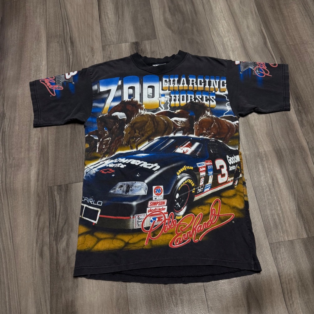 Vintage 1997 Dale Earnhardt Sunday Showdown AOP tee Mens Medium Black